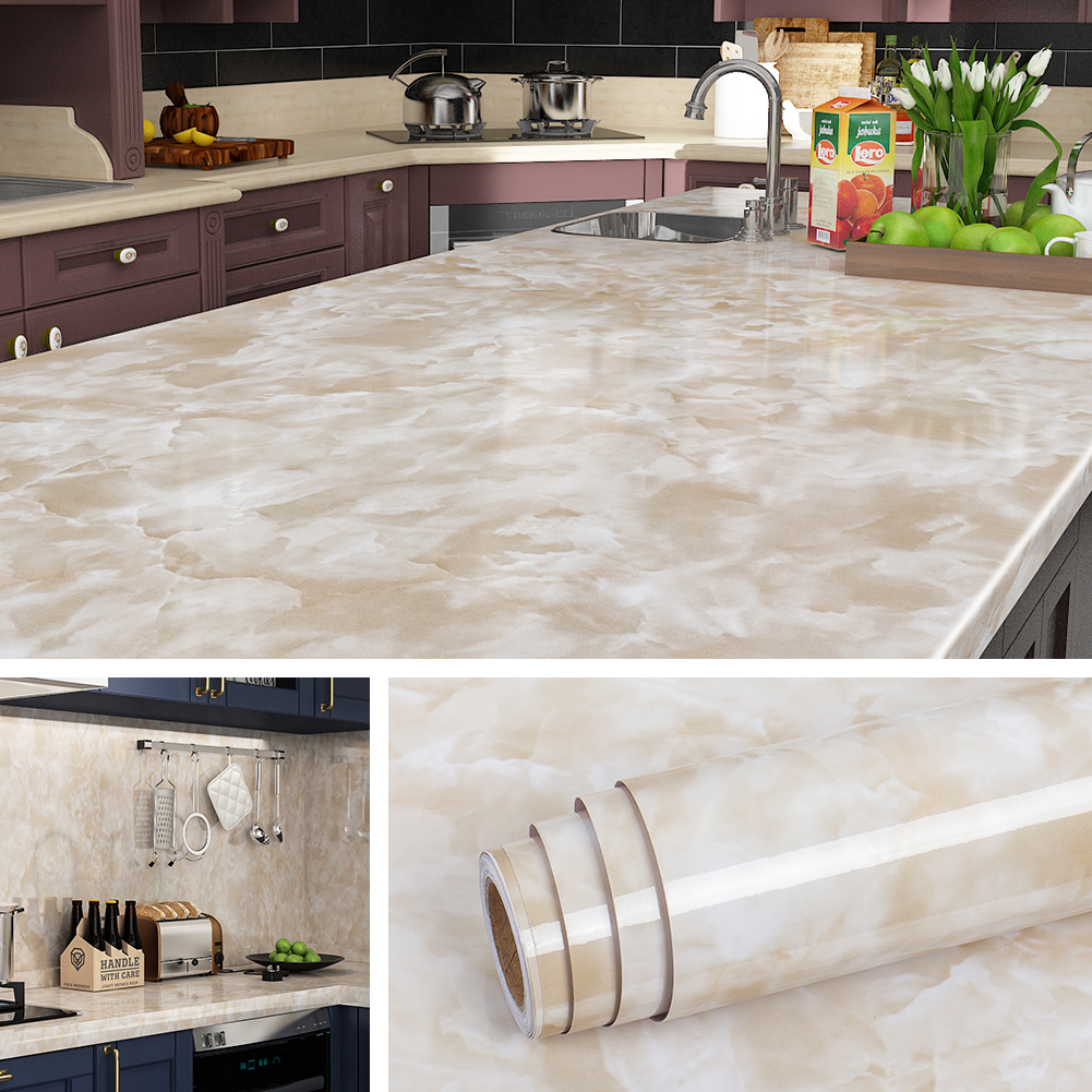 Livelynine 16x200 inch Removable Peel and Stick Wallpaper Marble