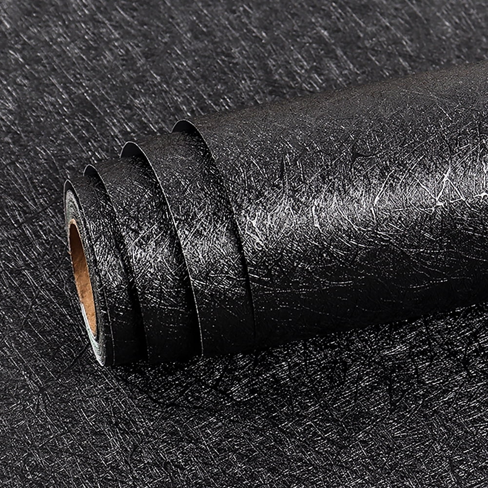 Livelynine Black Wallpaper for Bedroom Walls Solid Color Stick on