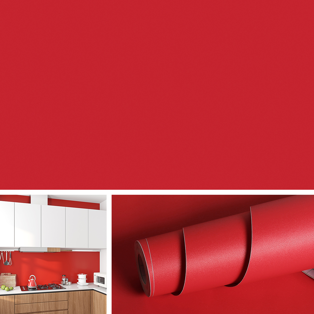 Livelynine Red Contact Paper Peel and Stick Roll Self Adhesive Vinyl