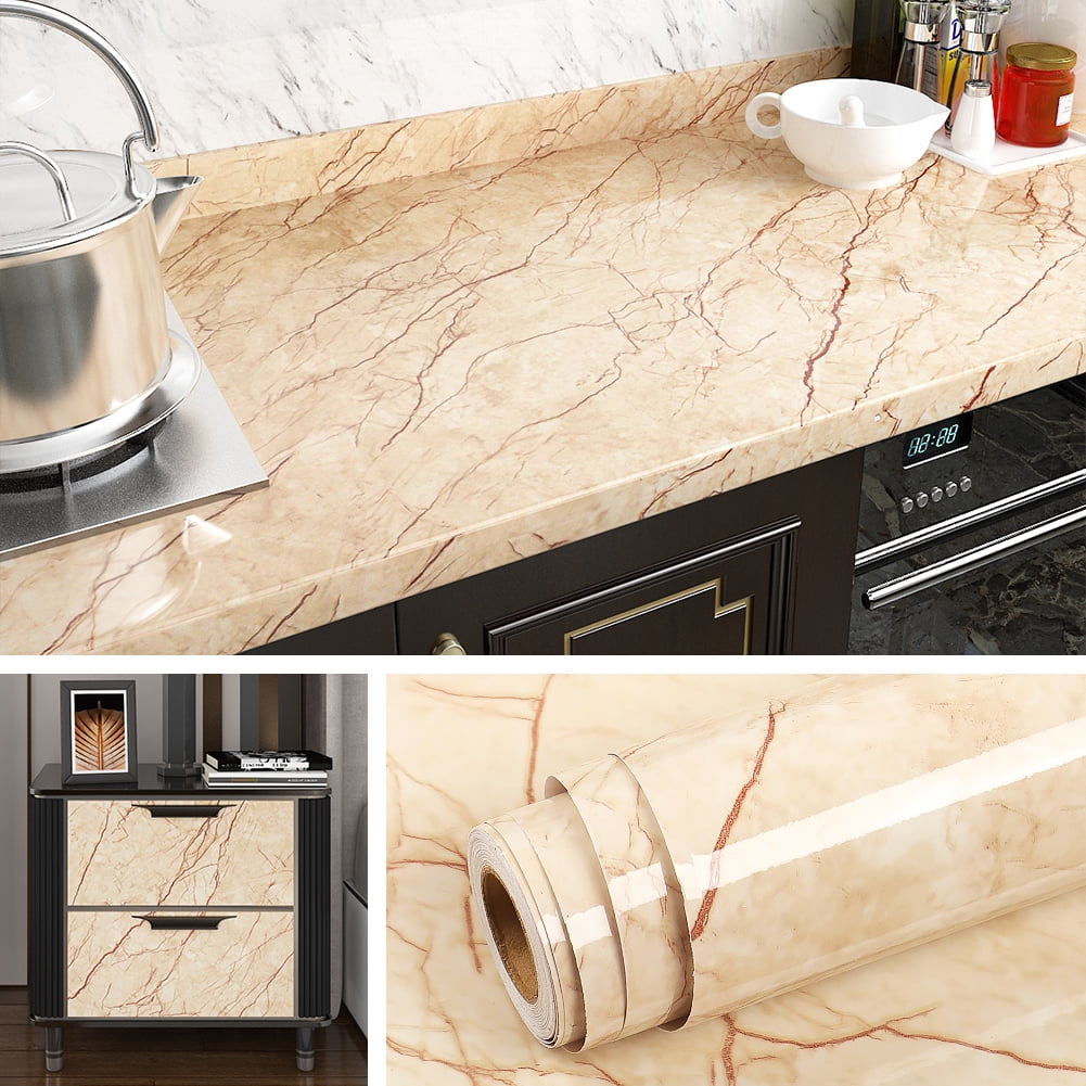 Livelynine Vinyl Countertop Contact Paper Waterproof Marble Wallpaper