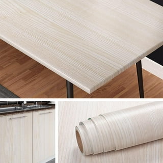 Teemall Light Gray Wood Grain Self Adhesive Sticker Wallpaper Furnitur Cabinets Wardrobe Shelf Liner 17.7 in x 98in