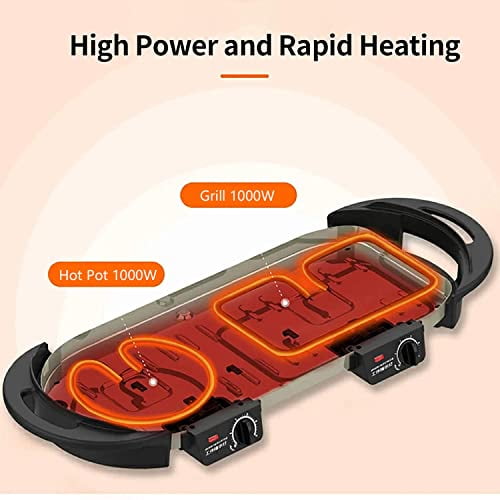 Liven Electric Grill With Hot Pot,Multifunctional Indoor Teppanyaki