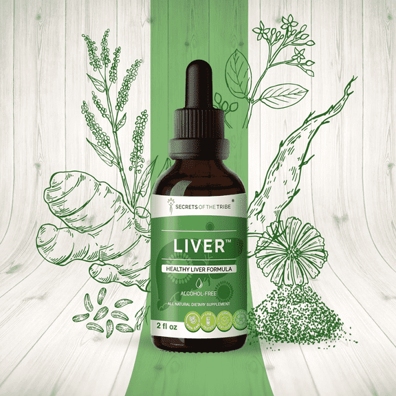 Secrets Of The Tribe Liver  Blend Tincture Dietary Supplement, Natural Extract, Made from Milk Thistle, Chicory, Turmeric, Yellow Dock, Boldo, Oregon Grape 2 oz