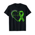 thumbnail image 1 of Liver Cancer Awareness Heart Ribbon Green Support Adult Kids T-Shirt, 1 of 5