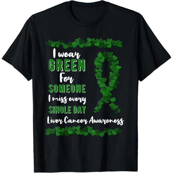 Liver Cancer Awareness Primary Hepatic Green Ribbon Jaundice T-Shirt