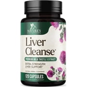 Gentle Liver Cleanse Detox & Repair Formula - Herbal Liver Supplement - Milk Thistle with Silymarin, Artichoke Extract, Dandelion, Beet Root, Chicory & Turmeric to Support Liver Health - 120 Capsules