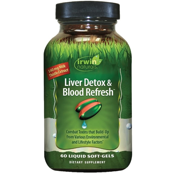 Irwin Naturals Liver Detox & Blood Refresh — Herbal Whole-Body Cleanse, 60 Liquid Soft-Gels