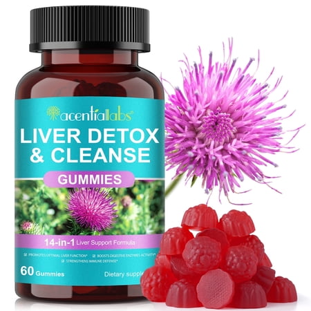 Liver Detox & Cleanse Gummies - 14-in-1 Liver Support Blend, Support Liver Function & Healthy Liver Enzyme Levels, 60 Gummies