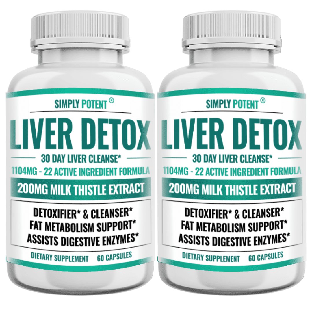 Simply Potent Liver Detox & Cleanse Supplement, 22 Ingredient Liver Support with Milk Thistle, Turmeric, 60 Capsules