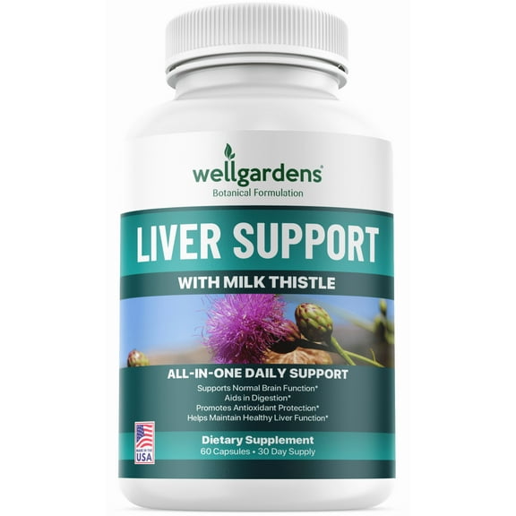 Liver Health Detox and Cleanse Supplement with Milk Thistle Natural Liver Support, Non-GMO, 1 Month Supply, Made in USA