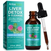 Liver Health & Lymphatic Drainage Drops, Support Liver Cleanse & Repair with Artichoke Milk Thistle Silymarin Extract 60ml