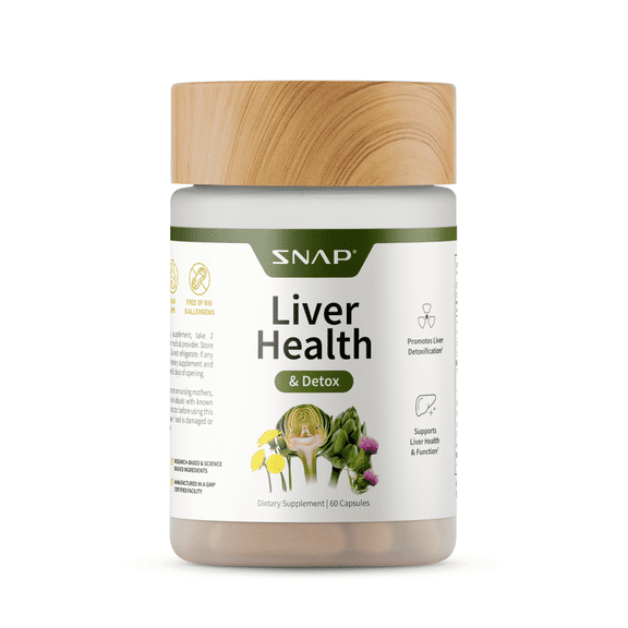 Snap Supplements Liver Health Support, Restore & Flush Complex with Artichoke, Turmeric, Milk Thistle, Vitamins, 90-Day