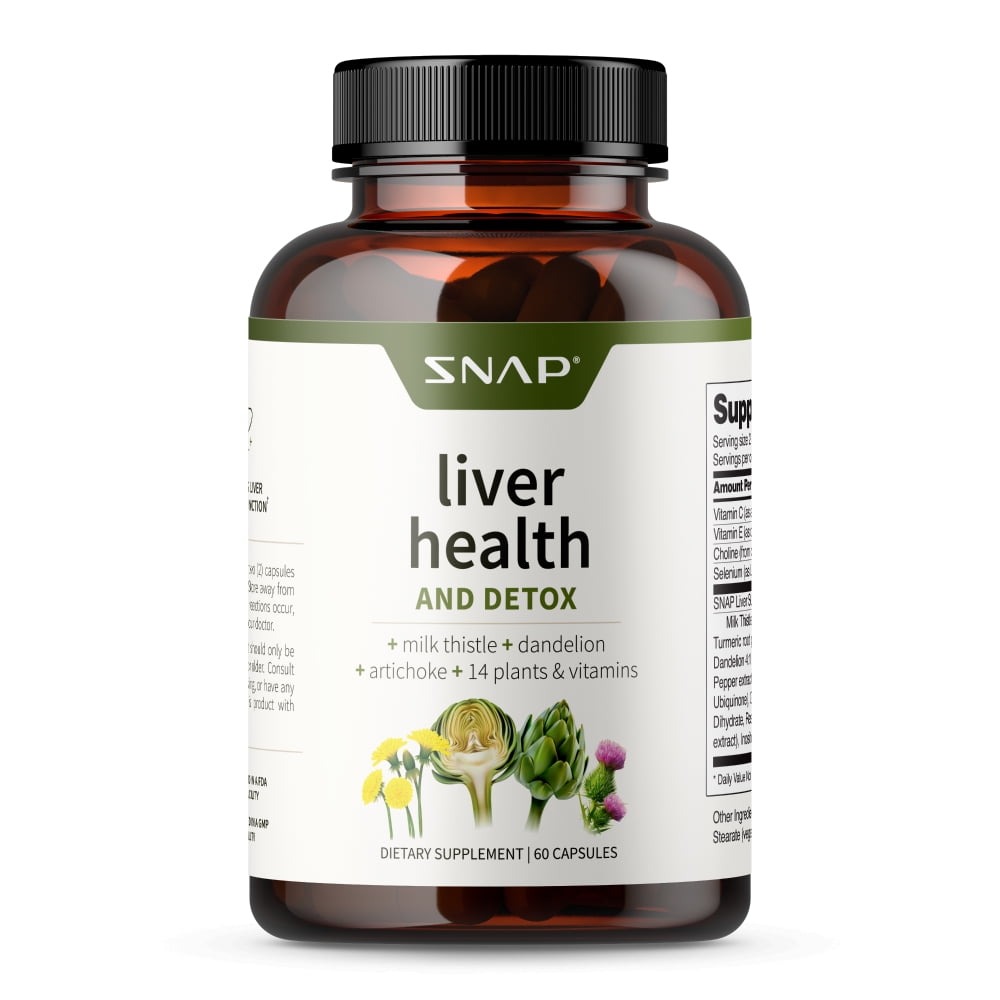 Liver Health Support Snap Supplements, Liver Cleanse Detox and Repair Formula, 60 Capsules