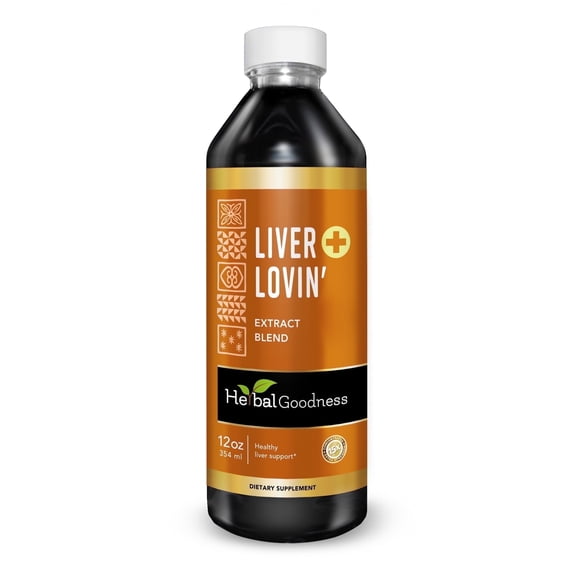 Liver Lovin' Liquid Extract 12fl .oz - Healthy Liver Detox Supplement & Kidney Cleanse, Milk thistle - Herbal Goodness