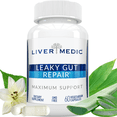 thumbnail image 1 of Liver Medic Leaky Gut Repair Max Support, Gut Health Supplement L-Glutamine, NAG, Aloe, Slippery Elm Bark, for IBS, Heartburn, GERD, Non-GMO (60 Caps), 1 of 8