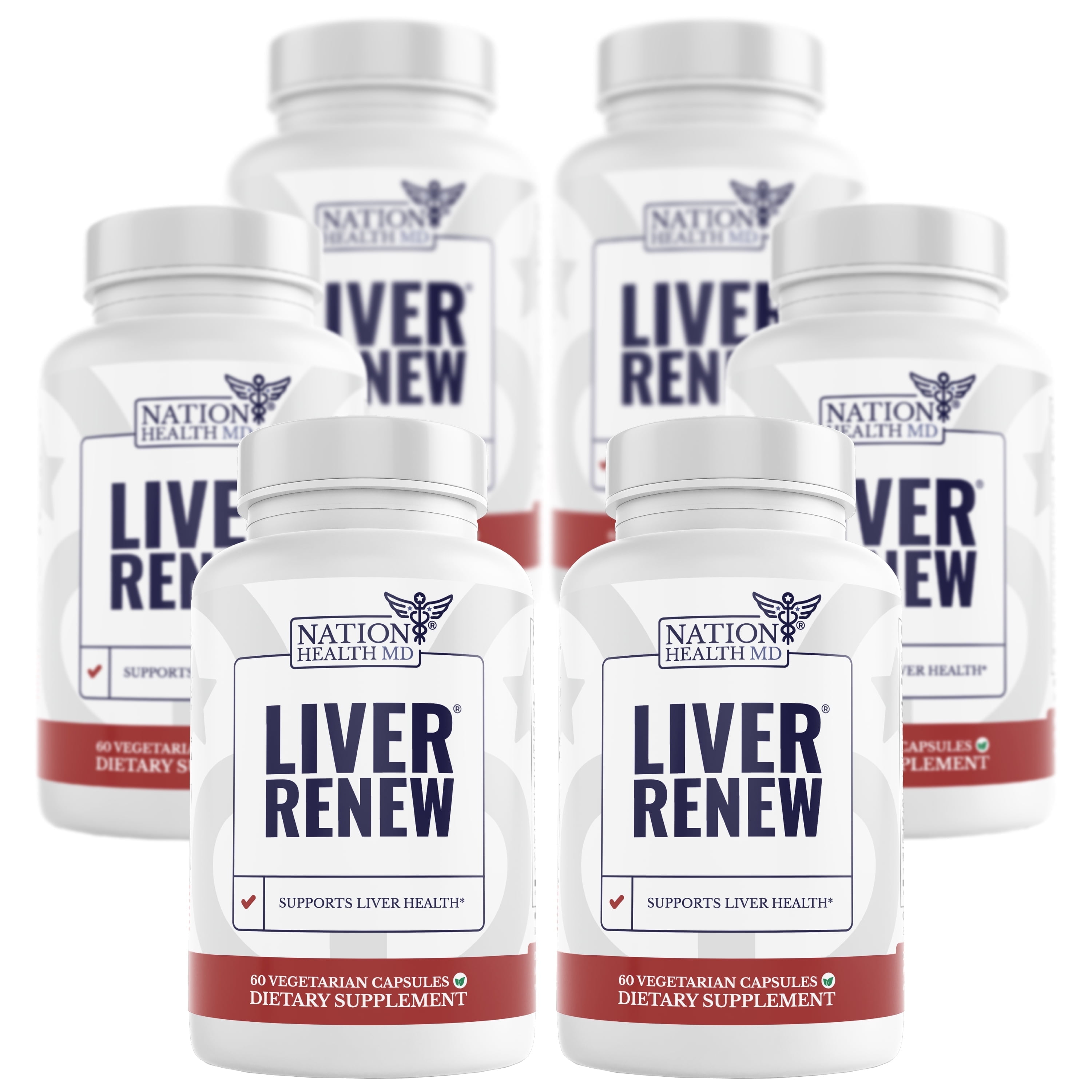 Liver Renew - Liver Cleanse Detox & Repair; Liver Support Supplement with Artichoke; Nation Health MD x6