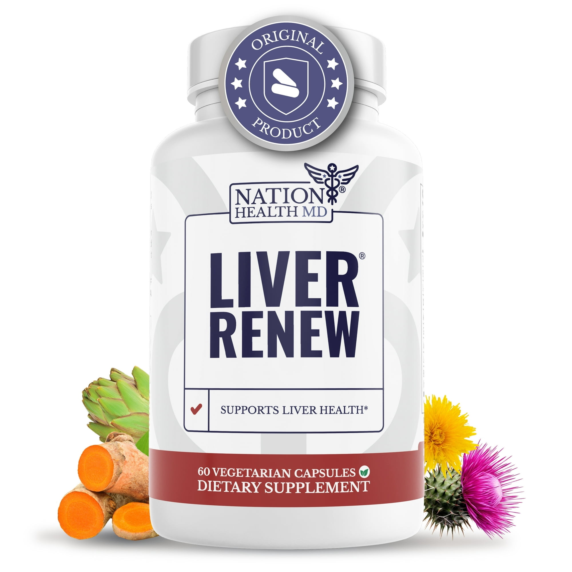 Liver Renew - Liver Cleanse Detox & Repair; Liver Support Supplement with Artichoke; Nation Health MD