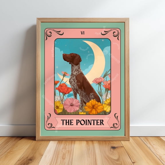Liver Roan German Shorthaired Pointer Wall Art Gsp Tarot Dog Art Print