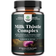 Natures Craft Liver Support Advanced Milk Thistle Supplement and Dandelion Root with Artichoke Extract for Liver Cleanse Detox & Repair - 60ct