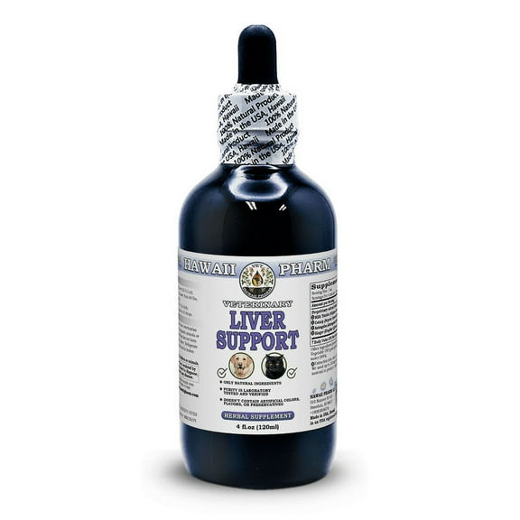 Liver Support Natural Alcohol-FREE Liquid Extract, Pet Herbal Supplement. Expertly Extracted by Trusted HawaiiPharm Brand. Absolutely Natural. Proudly made in USA. Glycerite 4 Fl.Oz
