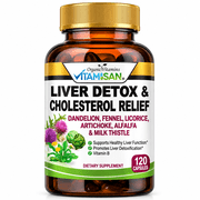 Liver Support Supplement with Milk Thistle 120 capsules , Dandelion, Fennel, Artichoke,Vitamin B complex, Licorice, Support Liver Health Dietary Supplements