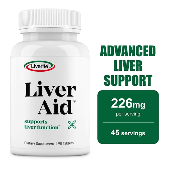 Liverite Liver Aid 90 Tablets -Advanced Liver Support with 17 Amino Acids, Choline and Phospholipids, Supports Healthy Liver Function and Metabolism, Natural Cleansing and Digestion.