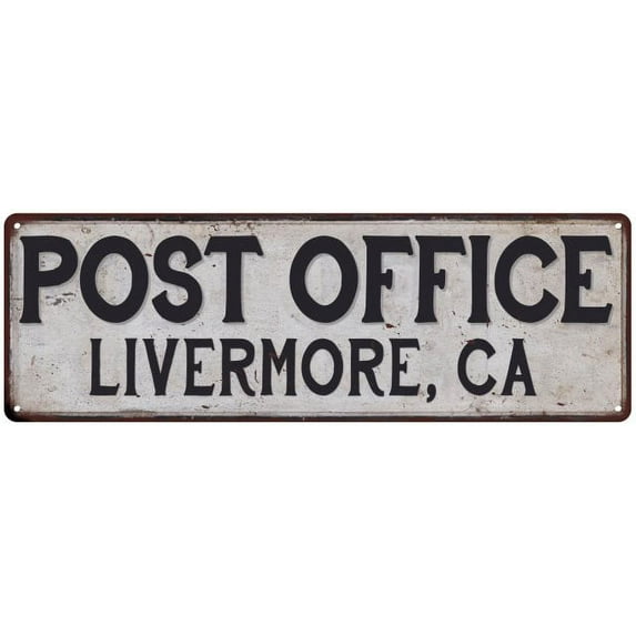 Livermore, Ca Post Office Sign Vintage 6x18 206180011354