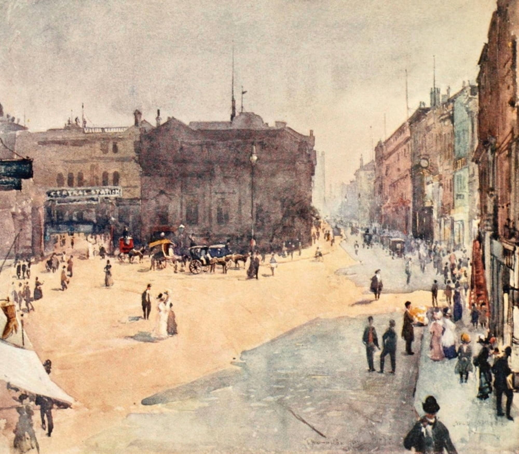 Liverpool 1907 Bold Street Canvas Art - James Hamilton Hay (24 x 36)