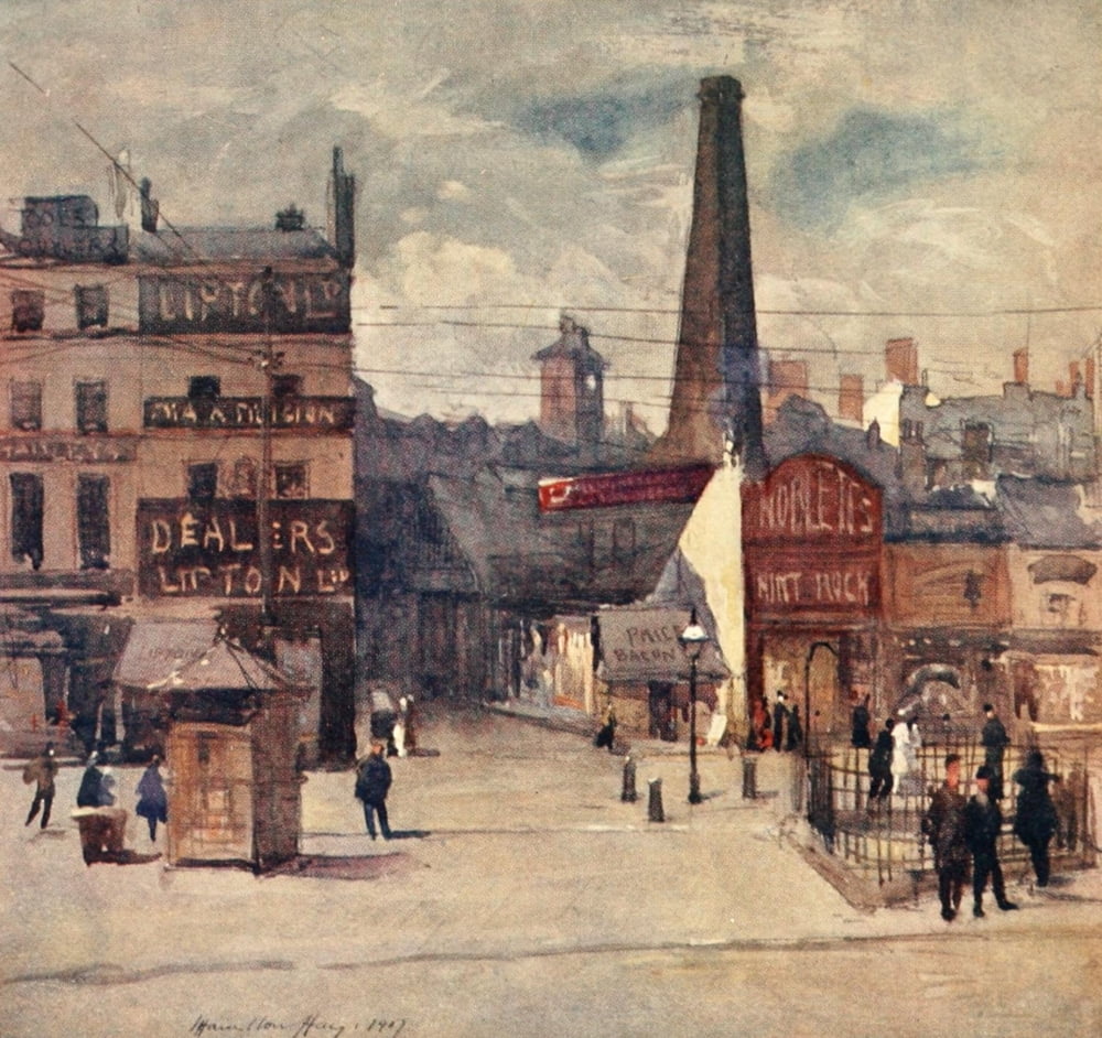 Liverpool 1907 Old Haymarket Canvas Art - James Hamilton Hay (24 x 36)