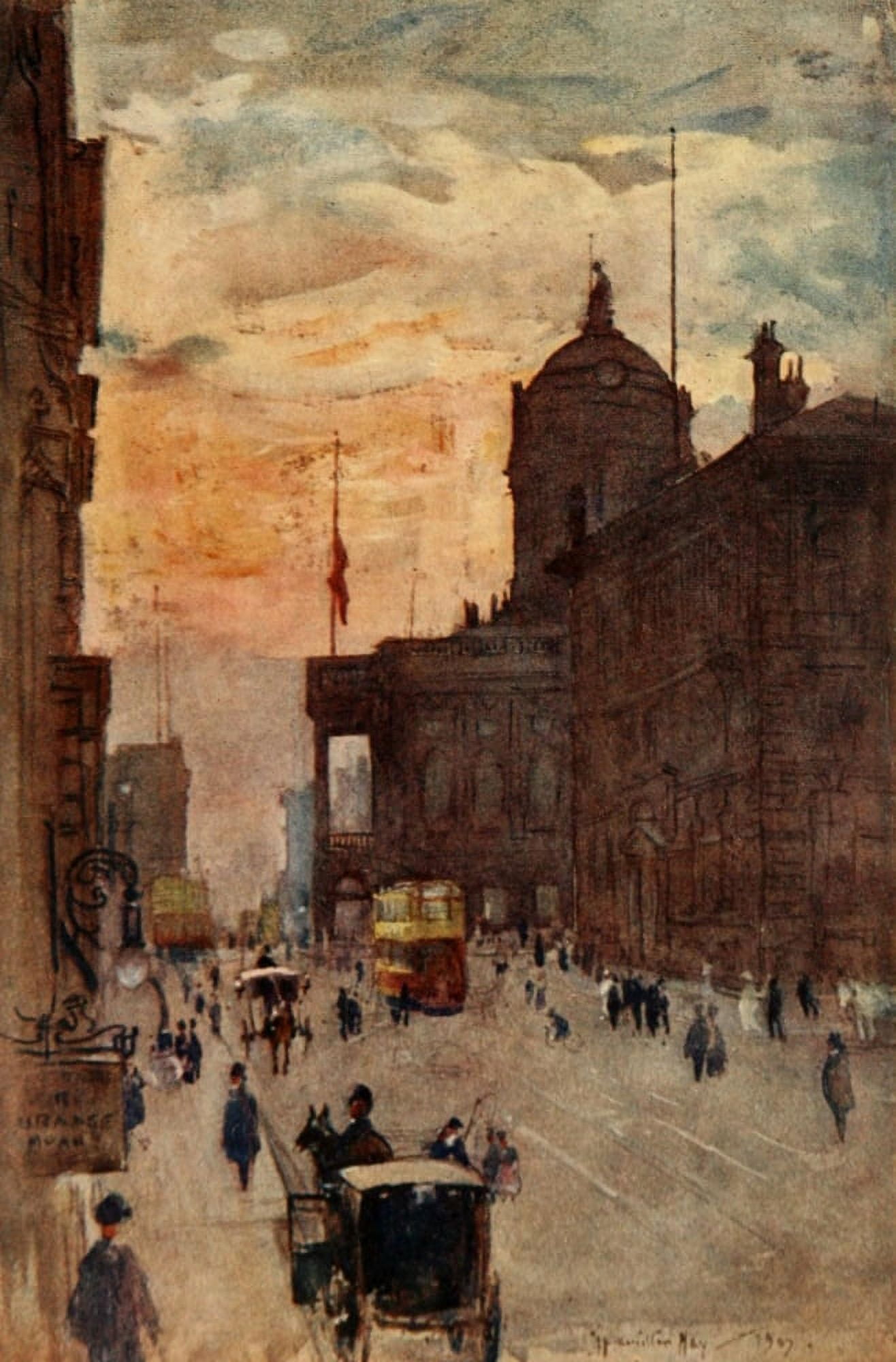 Liverpool 1907 Town Hall Canvas Art - James Hamilton Hay (18 x 24)