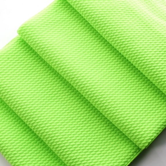 Liverpool Bullet Fabric Textured Knit Jersey 4 Way Stretch - Neon Green 6 Inch Strip