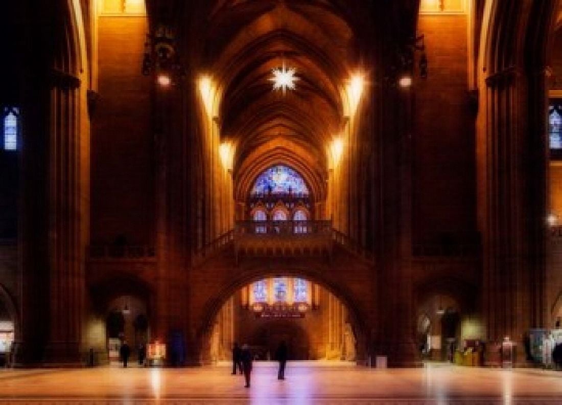 Liverpool Cathedral Church of England Merseyside England Canvas Art - Panoramic Images (17 x 12)