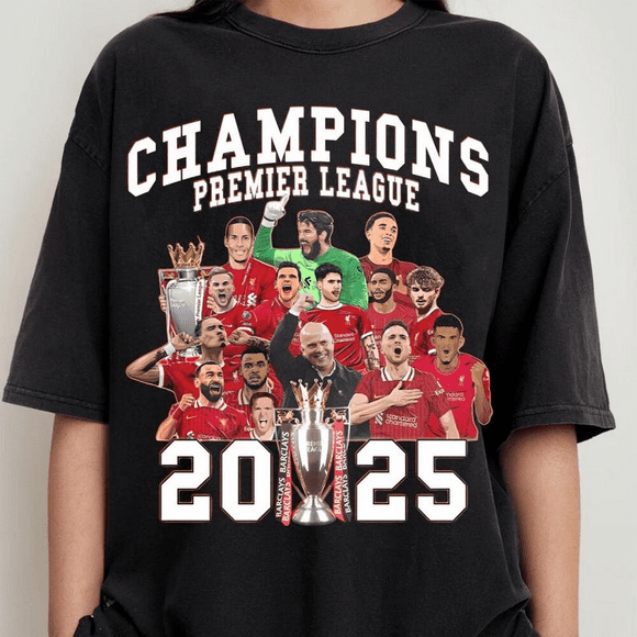 Liverpool Champions Of England 2025 Bootleg Squad Shirt, Great Liverpool 20th Champions Unisex Shirt, Reds Merseyside Tee