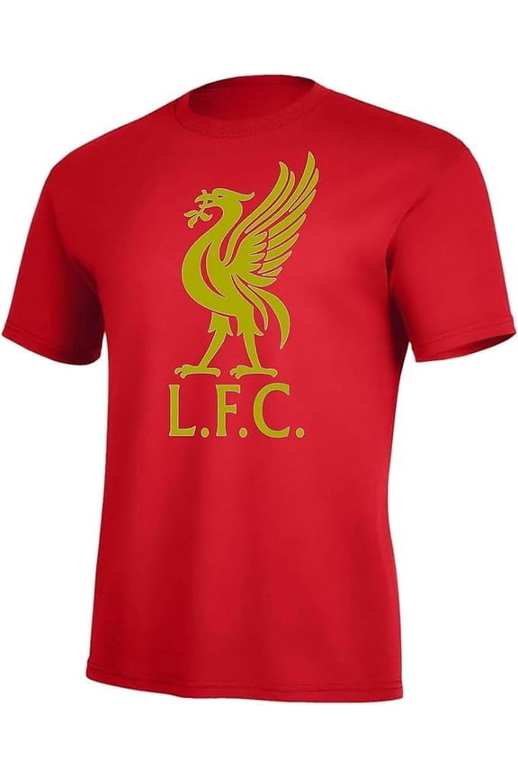 Liverpool FC Boys' Red Graphic T-Shirt - Yellow Crest - Youth Sizes (YM)