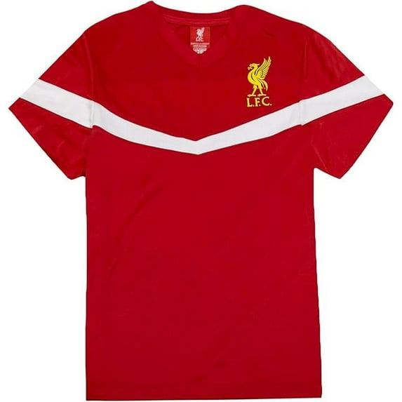 Liverpool FC Boys' Red Replica Jersey - White Stripe - Youth Sizes (YL)