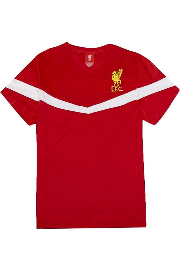 Liverpool FC Boys' Red Replica Jersey - White Stripe - Youth Sizes (YM)