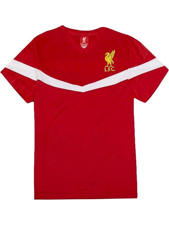 Liverpool FC Boys' Red Replica Jersey - White Stripe - Youth Sizes (YM)