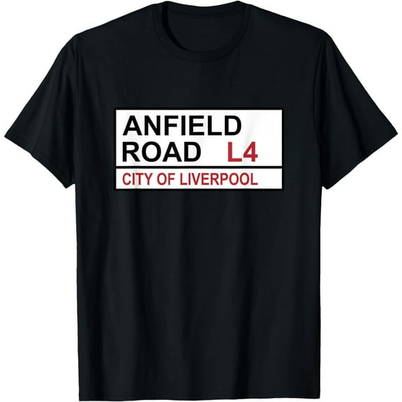 Liverpool Football Team Anfield Road Street, Sign T-Shirt mens t hirt men，black，women，misfits，journey ，boys