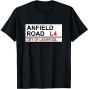Liverpool Football Team Anfield Road Street, Sign T-Shirt mens t hirt men black women misfits journey  boys