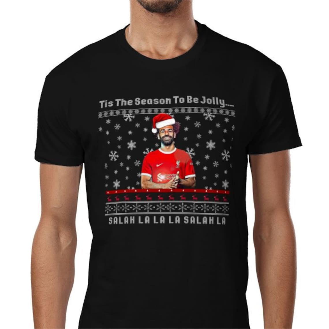 Liverpool Mo Salah Christmas Jumper T Shirt Adult Sizes LFC