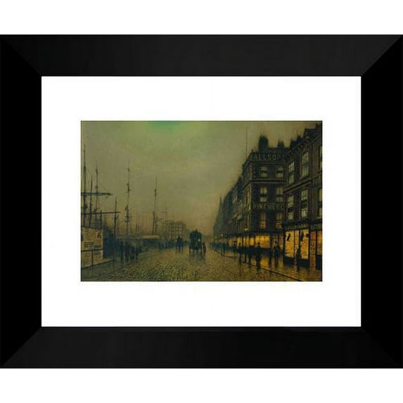 Liverpool Quay by Moonlight 15x18 Framed Art Print by Grimshaw, John Atkinson
