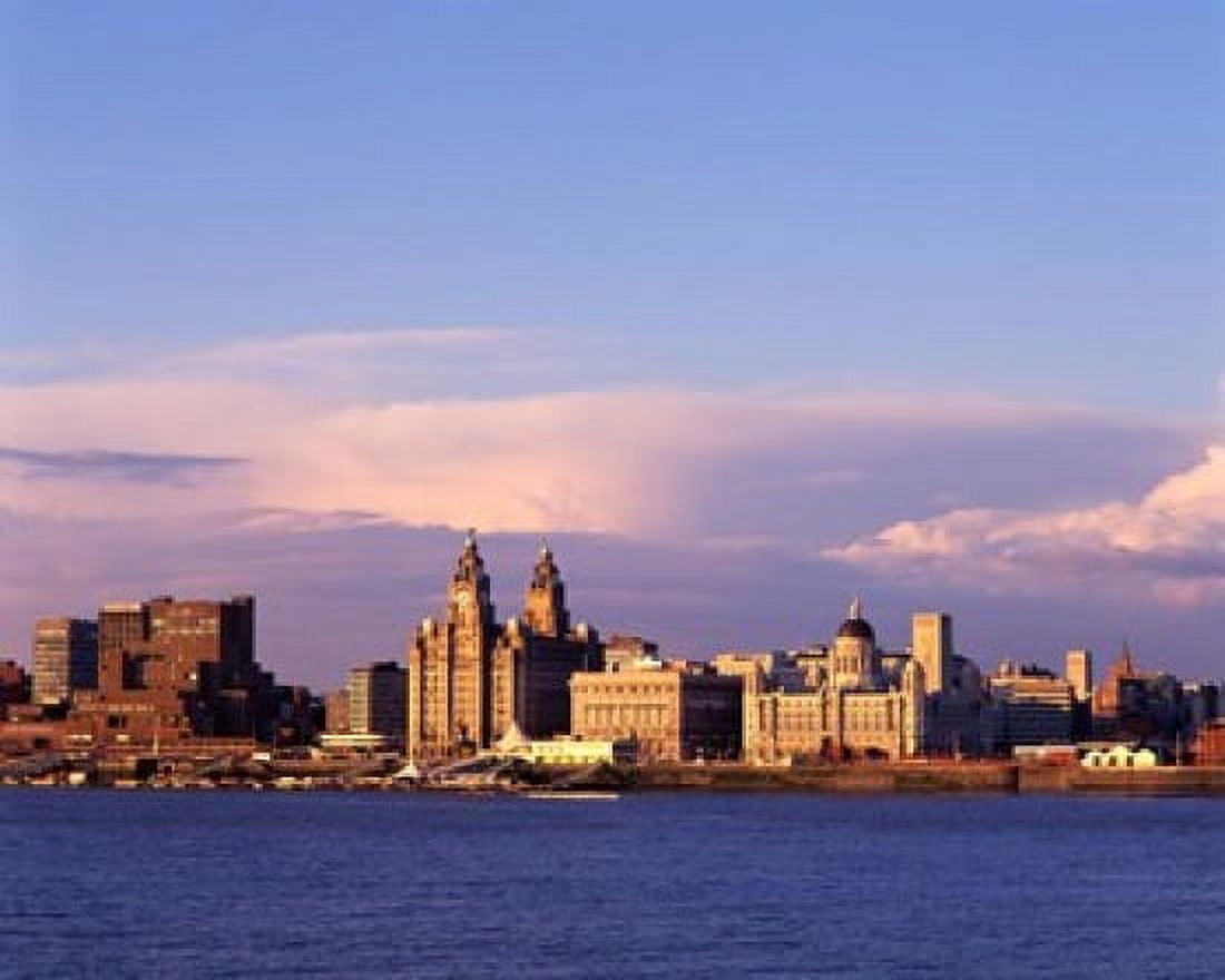 Liverpool Skyline Merseyside England Canvas Art - Paul Thompson DanitaDelimont (36 x 29)