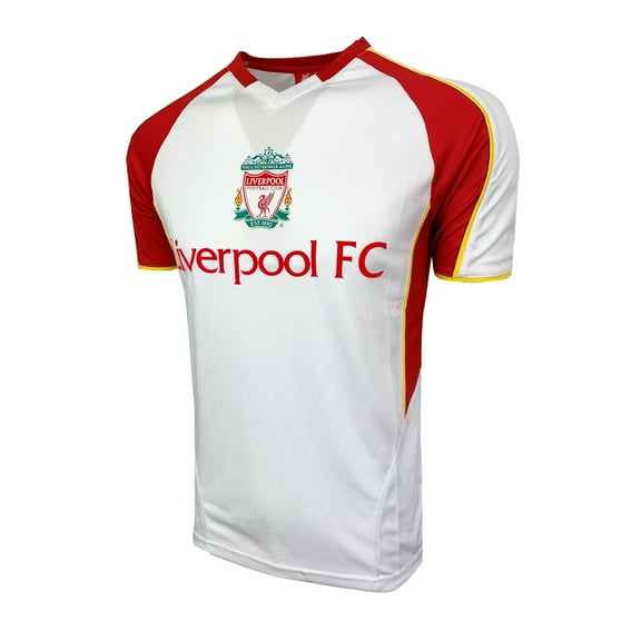 Liverpool by Icon Sports Training Jersey for Teen Boys, White Short Sleeve Casual Shirt