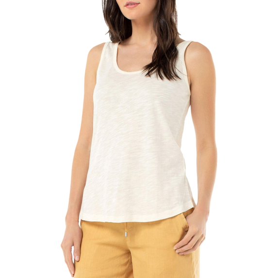 Liverpool Womens Heathered Scoop Neck Tank Top Ivory S