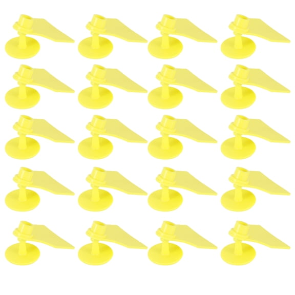 Livestock Identification Blank Ear Tag Sets for Pigs Sheep Goats Cows, Durable Weatherproof Identification Markers Farm Supplies Tools, Yellow 20 Pack / 5.1x4.3 cm (2.01x1.69 inches)