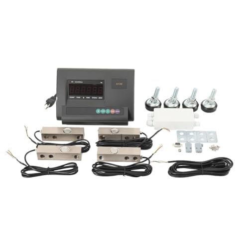 Livestock Scale High Precision Indicator, 5000KG/ 10000LB Load Cell Scale Kit Platform Load Cell Livestock Weighing Indicator with Junction Box Animal Scale Kit for Cattle Pigs Sheep Goats