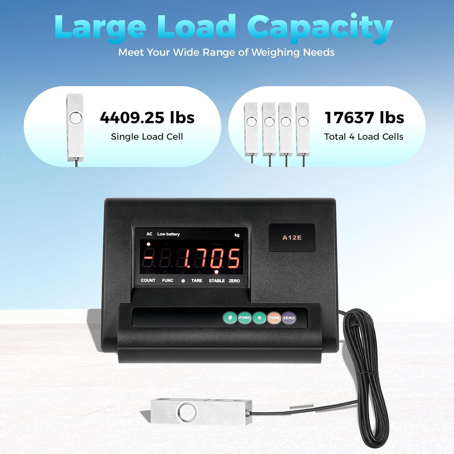 Livestock Scale Kit, 2T Livestock Load Cell Scale Kit with 4 Load Cells ...