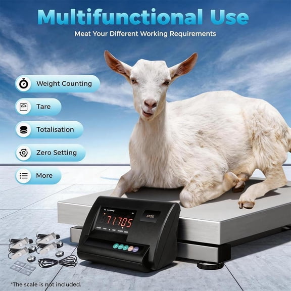 Livestock Scale Kit - 4 x 4000 lb Load Capacity High Precision Animal Scale Kit with Junction Box for Cattle, Pig, Sheep