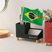 Livetty 12PCS - Brazil Country Flag 5.5x8.2 inch Plastic Stick Polyester Fabric Stitched Edges Hand Held Mini Small Flags-single-sided printing