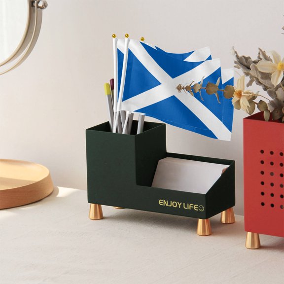 Livetty 12PCS - Scotland Country Flag 5.5x8.2 inch Plastic Stick Polyester Fabric Stitched Edges Hand Held Mini Small Flags